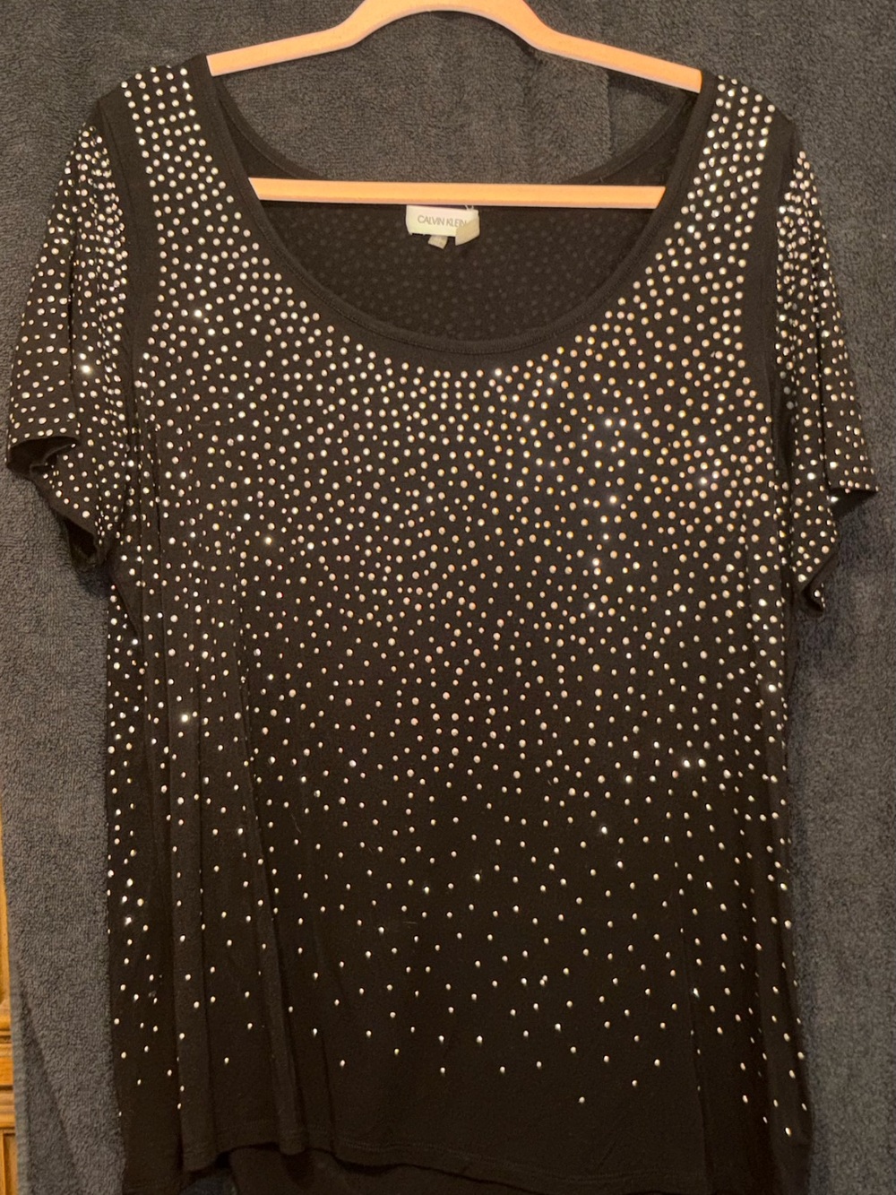 Calvin Klein Women's Plus Size Black w/scattered rhinestone embellishment. Sz OX